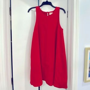 Everly Red Sleeveless High Neck Flare Shift Mini Dress sz Med